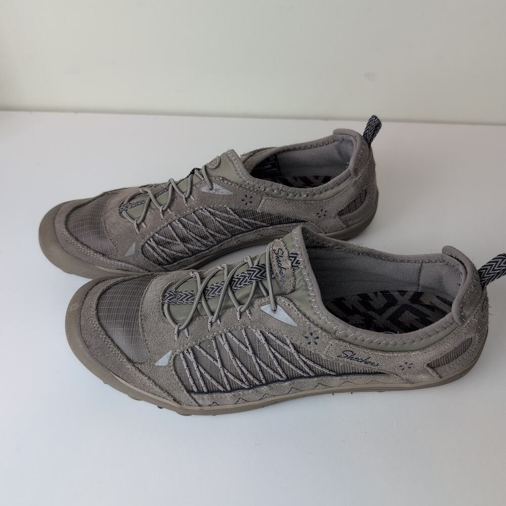 Skechers Women's Relaxed Air Cooled Memory Foam Sneaker - Taupe Slip On Shoe